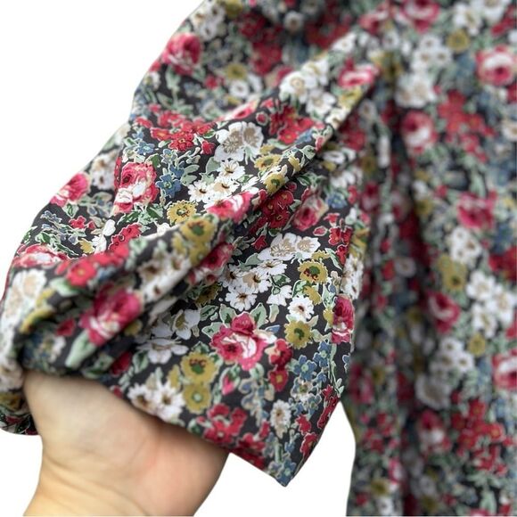 Endless Rose Red and Blue Puff Sleeve Sundress size medium cottagecore boho - Picture 3 of 6